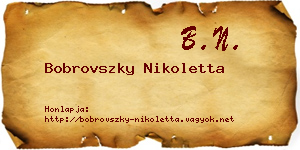 Bobrovszky Nikoletta névjegykártya