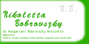 nikoletta bobrovszky business card